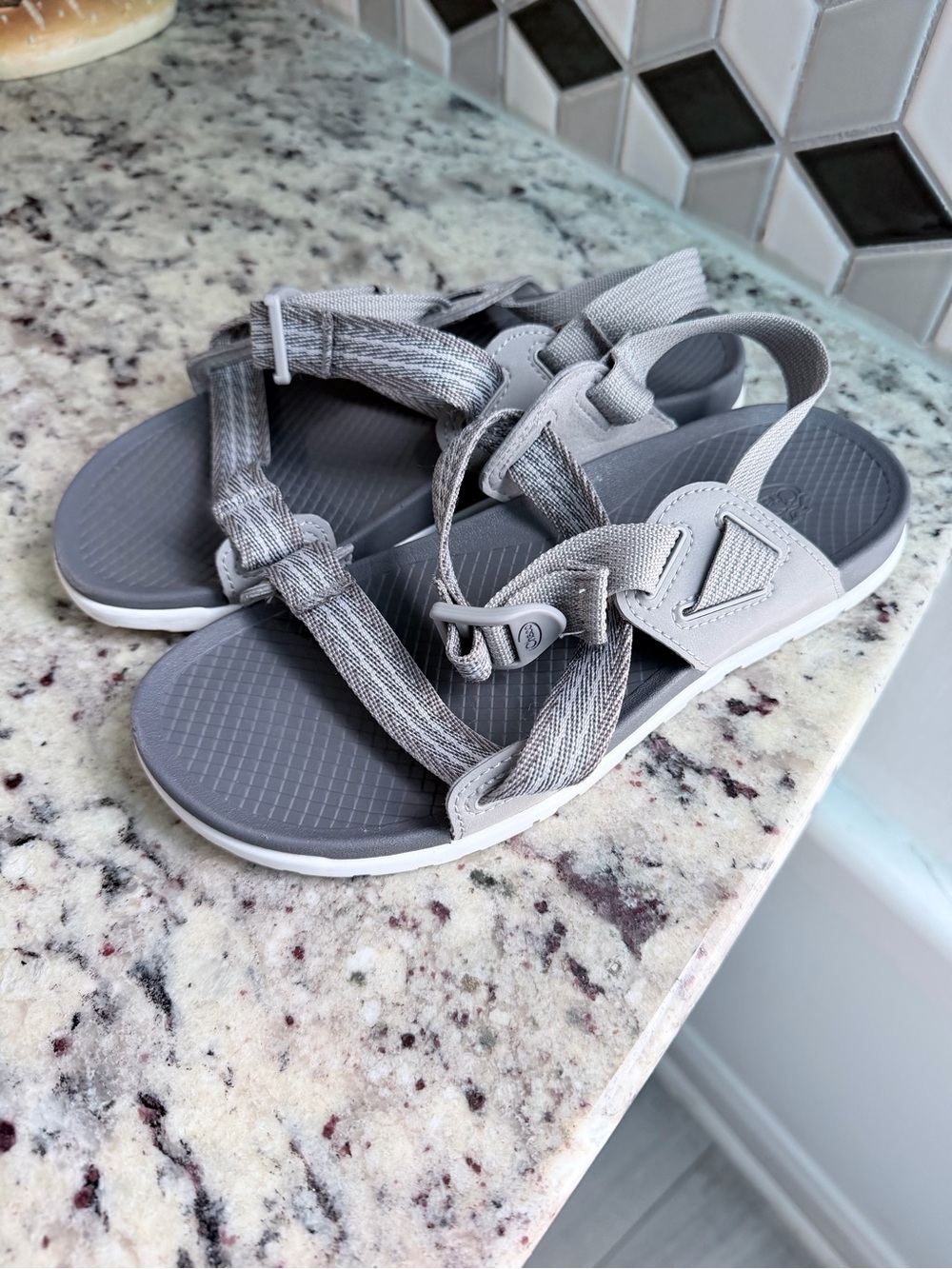 Chaco Gray Strappy Sport Sandals